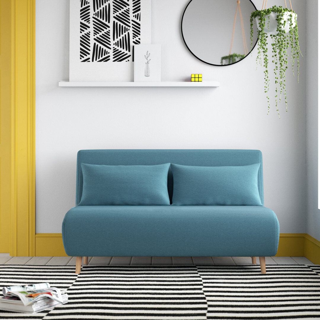 Zipcode Design Etelvina 2 Seater Sofa Bed Blue 3