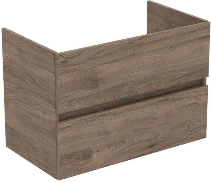 Ideal Standard Plus Möbelwaschtisch-Paket R0574Y9 Nussbaum geflammt, 81,5x45x56,5cm, 1 Hahnloch