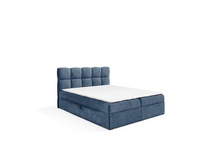 Home Collective Boxspringbett mit zwei Stauräume 140x200 cm in Blau, 140x200 cm, Schlafzimmer, Betten, Boxspringbetten