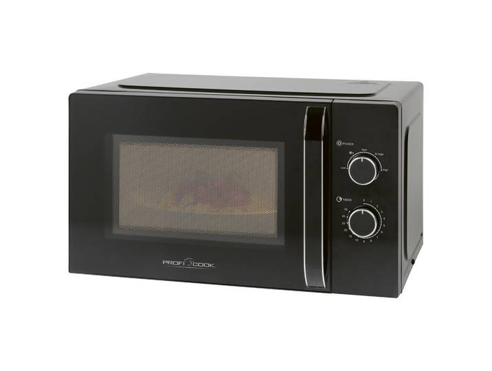 ProfiCook Mikrowelle, Schwarz, Metall, 51.0x38.3x30.5 cm, Garraumbeleuchtung, Signalton, Küchen, Küchenelektrogeräte, Mikrowellen