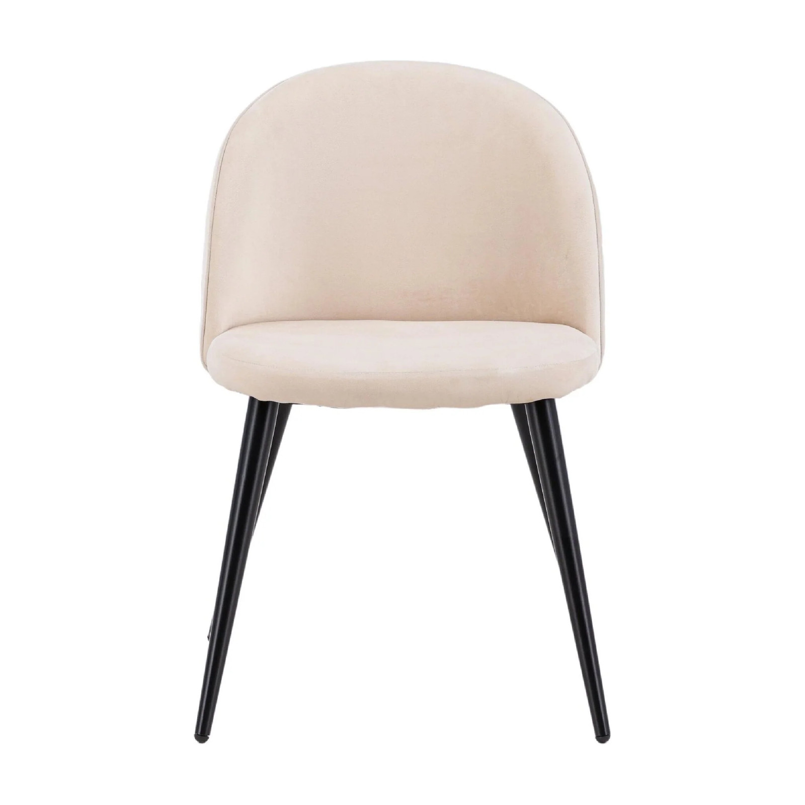 QUVIO Liti Eetkamerstoel 2-pack - Zacht Fluweel - Zwart Beige