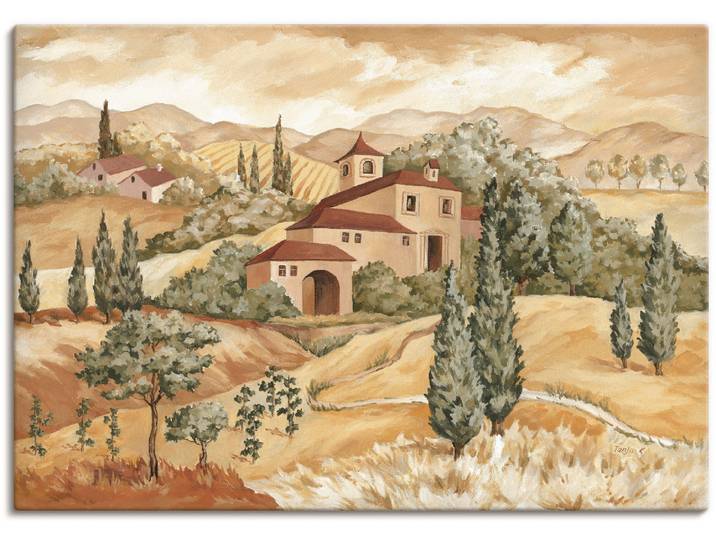 Leinwandbild ARTLAND Landschaft IV , beige (farbe bild(er): naturfarben), B:100cm H:70cm, Bilder, Leinwandbild, auf Holzrahmen gespannt