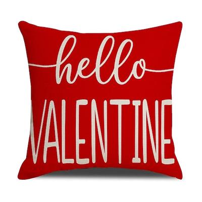 Kissenbezug mit Liebesbrief-Motiv zum Valentinstag, schlichtes und vielseitiges Leinenkissen, Dekokissen für Sofa, Schlafzimmer, Wohnaccessoire