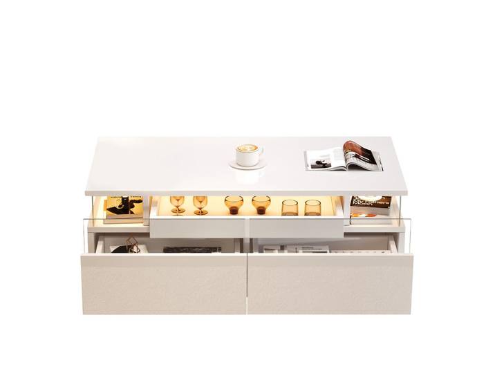 ComfortXL Couchtisch De-109 Weiß, 90x36x45 cm, Wohnzimmer, Wohnzimmertische, Couchtische