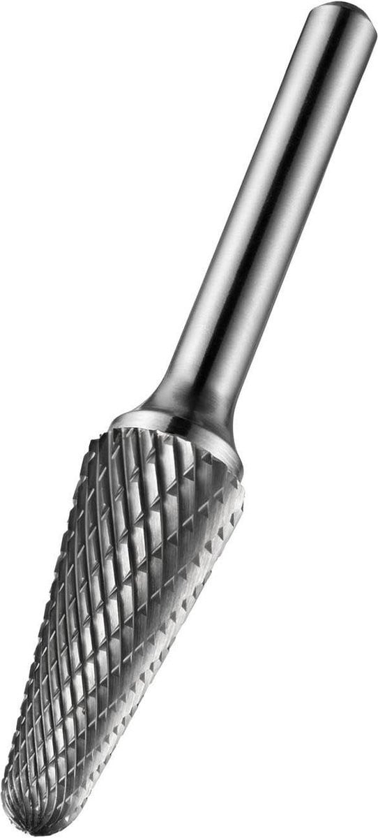 Ball Nosed Cone Rotary Burr voor het bewerken van metaal, Carbide, Zilver