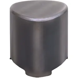 Hocker MCW-L74, Sitzhocker Holzhocker, Holz MVG-zertifiziert Industrial, Metall-Optik gebürstet