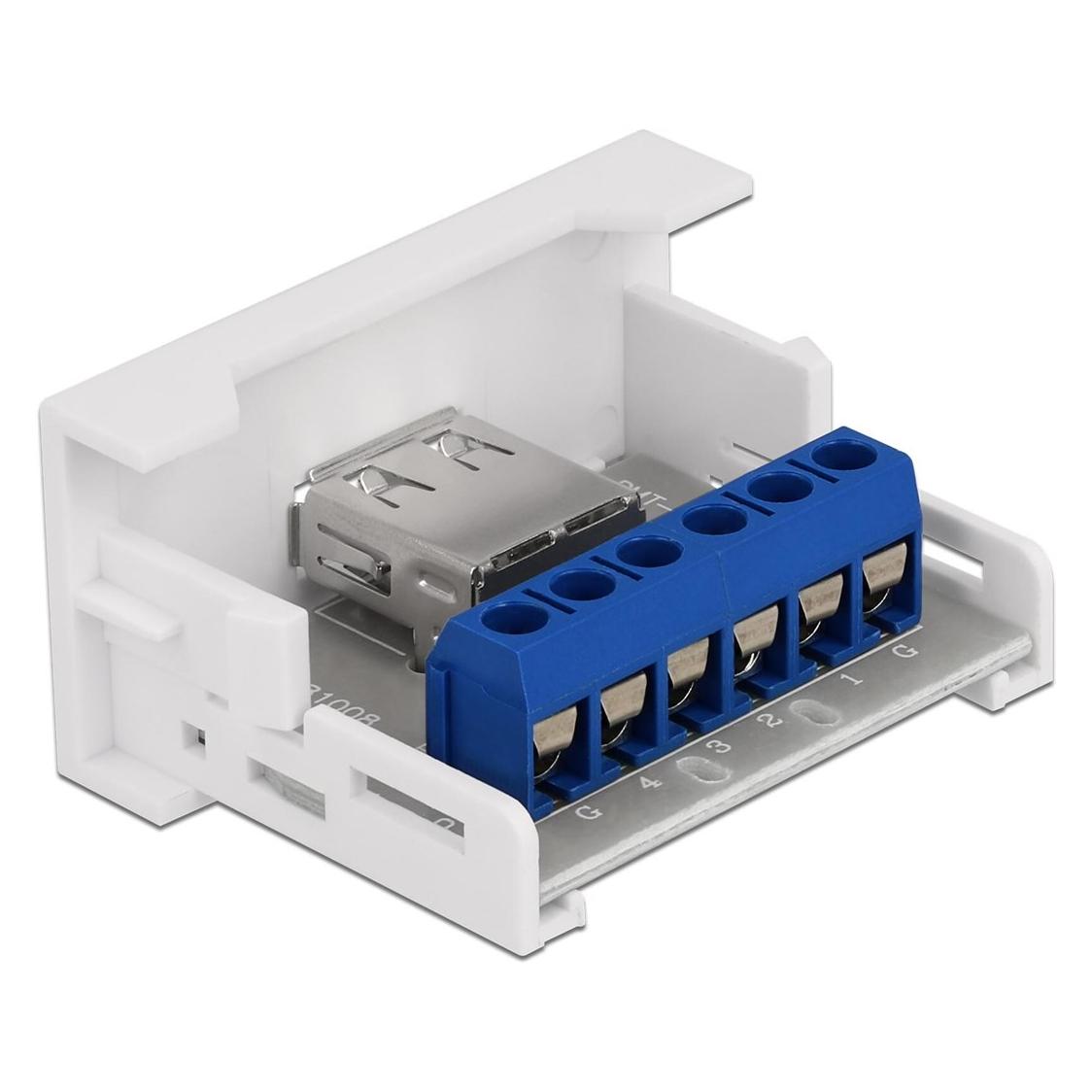 Delock Easy 45 Modul USB 2.0 Typ-A Buchse zu Terminalblock 22,5 x 45 mm (81343)