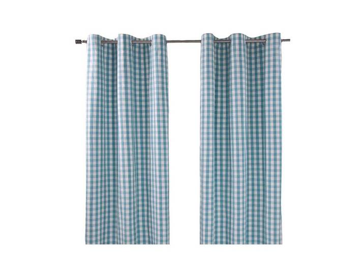 ÖSENVORHANG Karomuster blickdicht 2er-Set, 117/137 cm