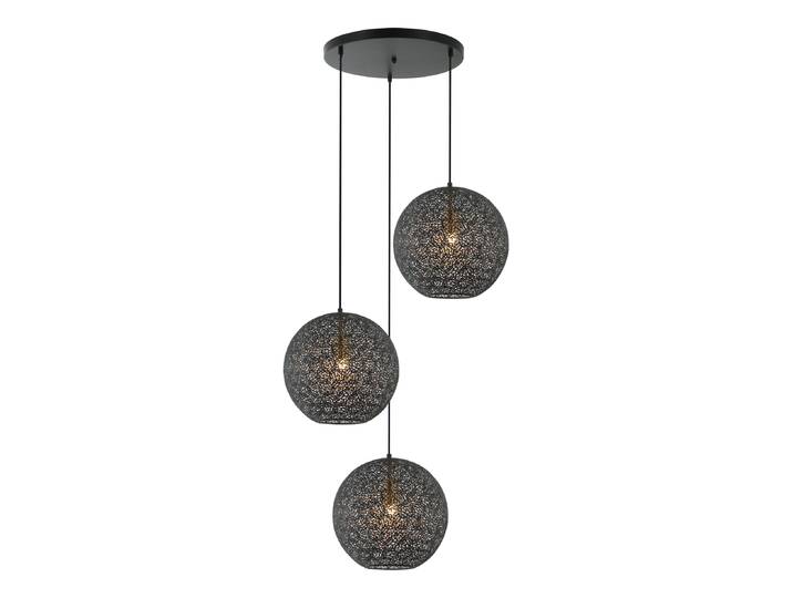 BASE Hanglamp Kasee 3-lamps, Metaal - Zwart