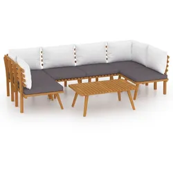Helloshop26 - Gartenmöbel-Set für den Außenbereich 7-teilig mit Kissen massives Akazienholz 02_0017090
