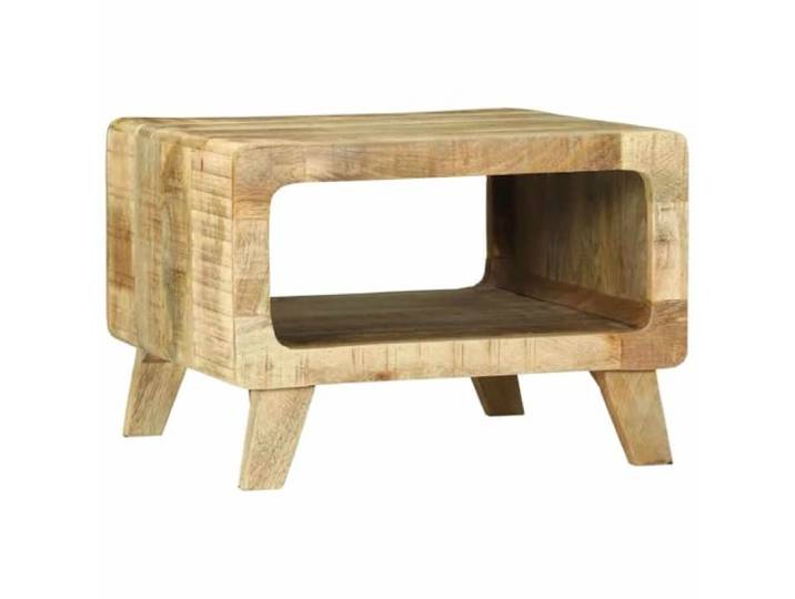 IBUQDDV Couchtisch Braun 50 x 50 x 35 cm Massivholz Mango Rustikaler Look, klare Linien, Stauraum für Zeitschriften, Bücher, Fernbedienungen, einfache Montage
