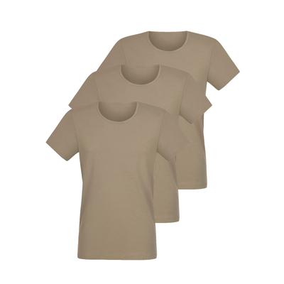 Unterhemd LISCA "3er Pack Herren T-Shirt Odysseus", Herren, Gr. XXL, 3 Stk., natural grau, Single-Jersey, , Basic, gerade, Rundhals, Unterhemden Unterhemd