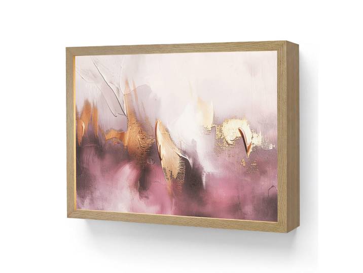 OnlyWow Wandleuchte MIT Akku Lila - Abstrakt - Farbe - Gold 40x30 cm, Mauve, Rechteckig, LED integrated, 40x30x8 cm, Lampen & Leuchten, Innenbeleuchtung, Wandleuchten