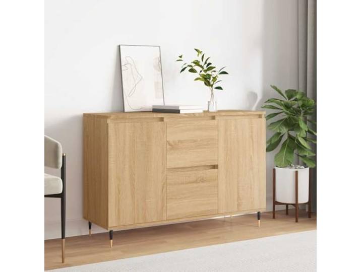 HEFZGDB Stabiles Sideboard mit Wandhalterung in Sonoma-Eiche - Modernes Sideboard mit zeitlosem Design und viel Stauraum für Zuhause - zur Aufbewahrung und Dekoration aus Holzwerkstoff