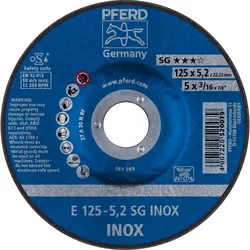 PFERD TOOLS Schruppscheibe E Leistungslinie SG INOX für Edelstahl - 62212523