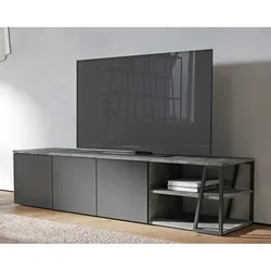 TemaHome »Albi« Lowboard Schwarz mit Concrete 190x45x45 cm