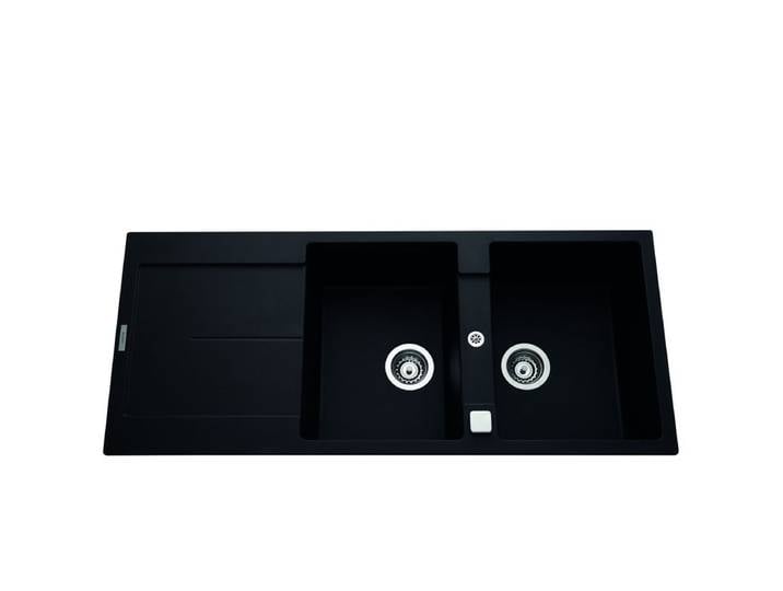 Evier granit 2 bacs TAM TAM 116 x 50 cm noir