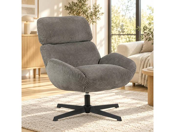 Fauteuil de salon rotatif IENA - Gris