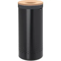 Brabantia Wäschekorb 35 l schwarz aus Stahl mit Korkdeckel