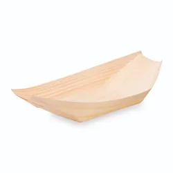 Fingerfood-Schale (aus Holz FSC 100%) Schiffchen 21,5 x 11 cm