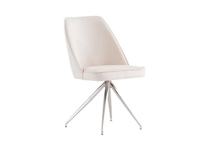 JVmoebel Esszimmerstuhl Luxus Lederstuhl mit Metallgestell für elegantes Wohnen (1 St), Made in Europa
