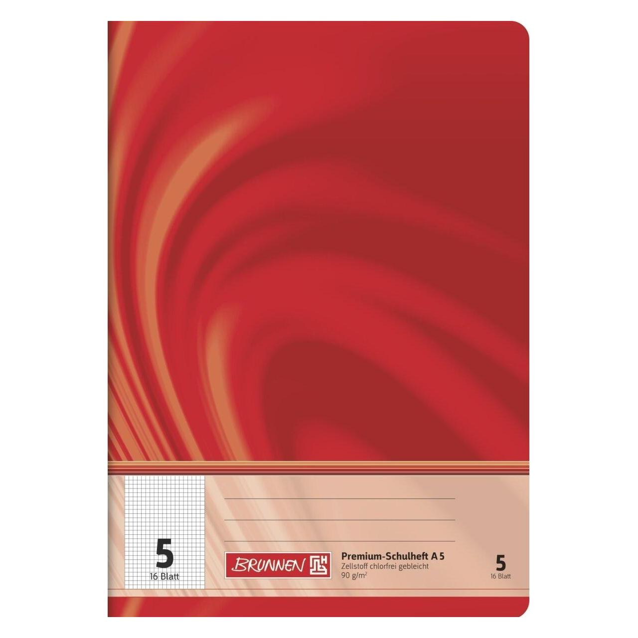 Brunnen Schulheft Vivendi Lineatur 5 kariert DIN A5 ohne Rand, 16 Blatt (A5) (10-4570502)