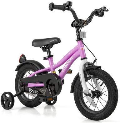Costway Kids Bike 12-Inch Children Training Bicycle with 2 Brake for 3-4 Years Old