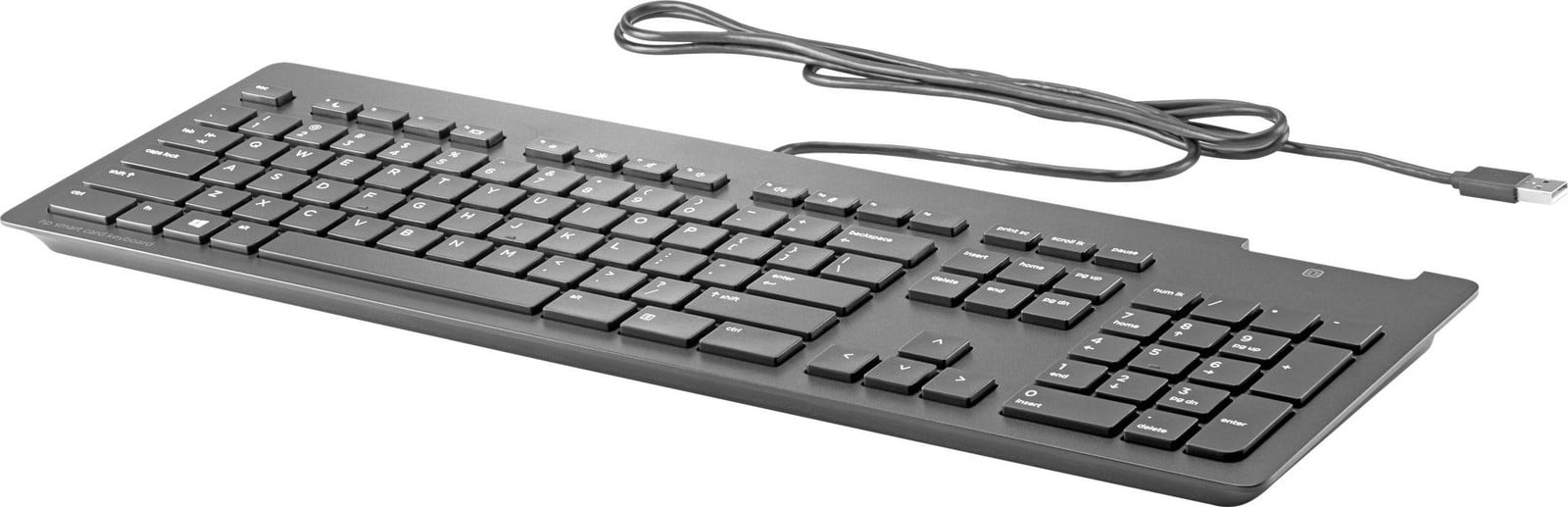 HP Tenká Business Slim Smartcard Toetsenbord, Zwart, USB, Mechanisch