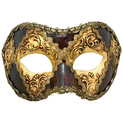 Maskworld Colombina scacchi oro cuoio