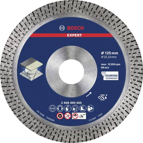 Bosch Accessories 2608900655 EXPERT HardCeramic Diamanttrennscheibe Durchmesser 125mm Bohrungs-Ø 22.23mm Stein, Beton, Ziegel