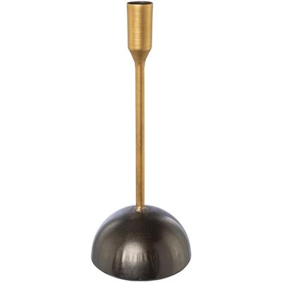 Kerzenhalter CREATIV DECO "Weihnachtsdeko", gold (altgoldfarben, schwarz), H:25cm Ø:10cm, Metall, Kerzenhalter, Kerzenhalter