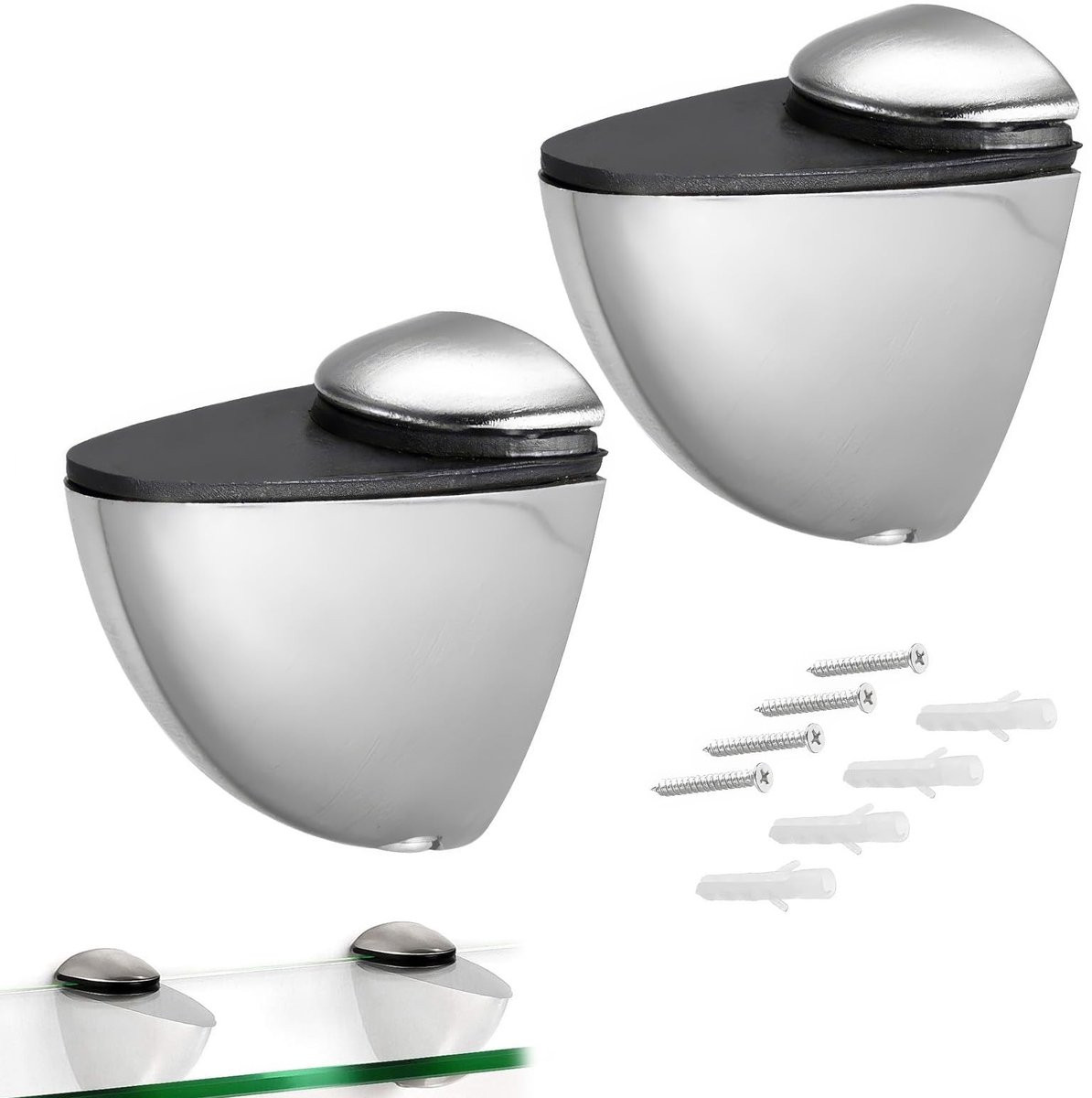 Dailygoods Onzichtbare Plankhouder voor glazen planken en wandrekken, draagvermogen 10 kg