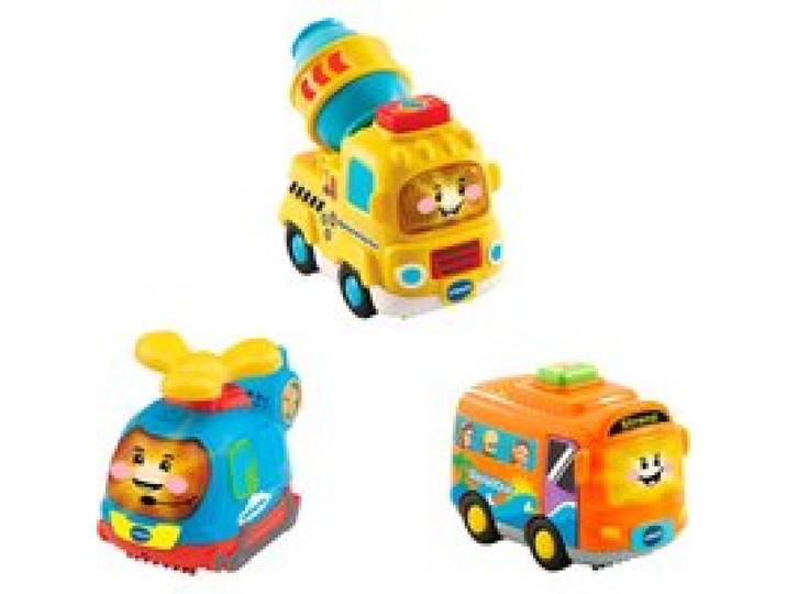 Fahrzeuge 3er Set (Reisebus, Helikopter, Betonmischer)