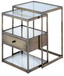 2Pc Pk Nesting Tables Set by Acme in Antique Brass