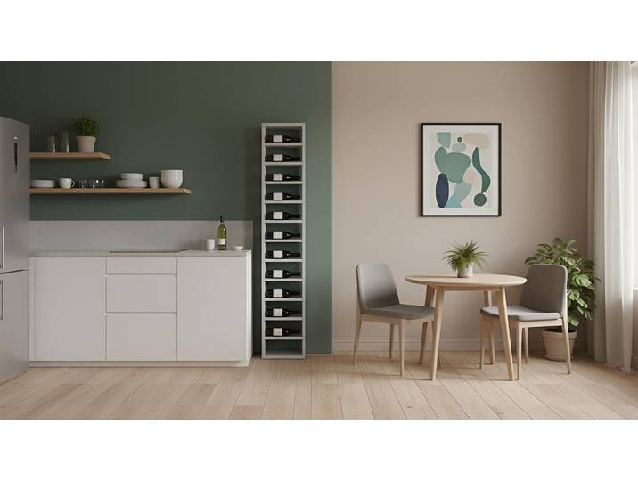 Hoher Weinschrank nach Maß Premium Dekore Grau