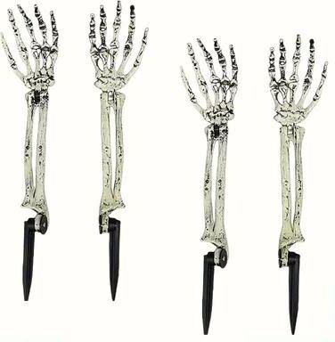 Uplift Treasures Halloween Skeleton Skull And Hand Ground Stakes Yard Decorations 4pcs Hand