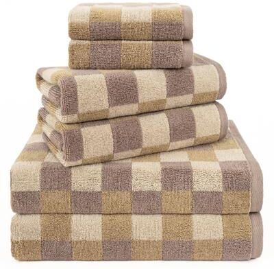 American Soft Linen Wizard Collection 100% Combed Cotton Luxury 6 Piece Towel Set, Yarn Dyed Ultra Soft and Plush Towels