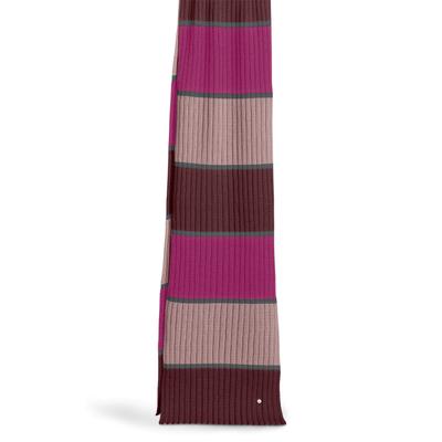 Schal BURLINGTON "Stripe", Damen, Gr. onesize, braun (lila wood (8724)), Modetücher Schal