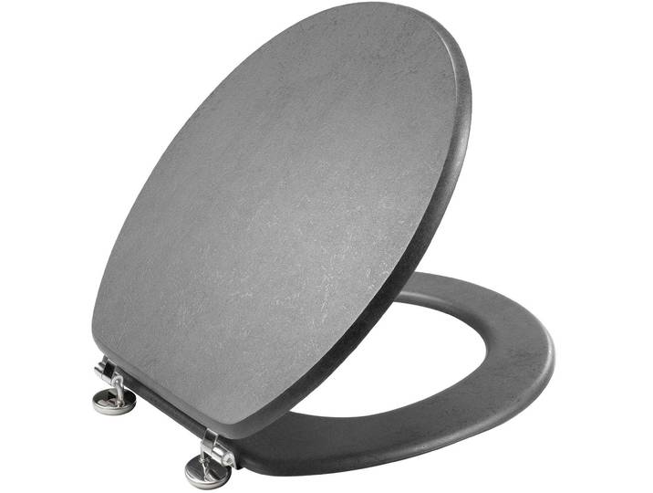 Toilettendeckel, Alu Optik, 37,5 x 46 cm