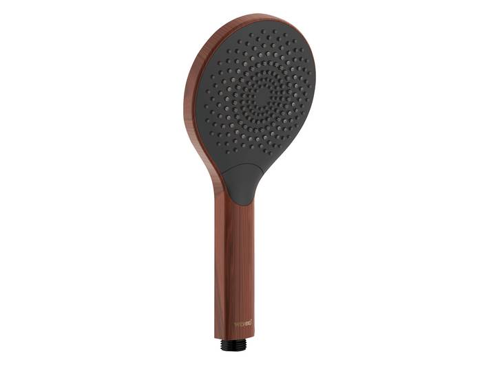 WENKO Duschkopf Watersaving Wood, Ø 12 cm, Braun