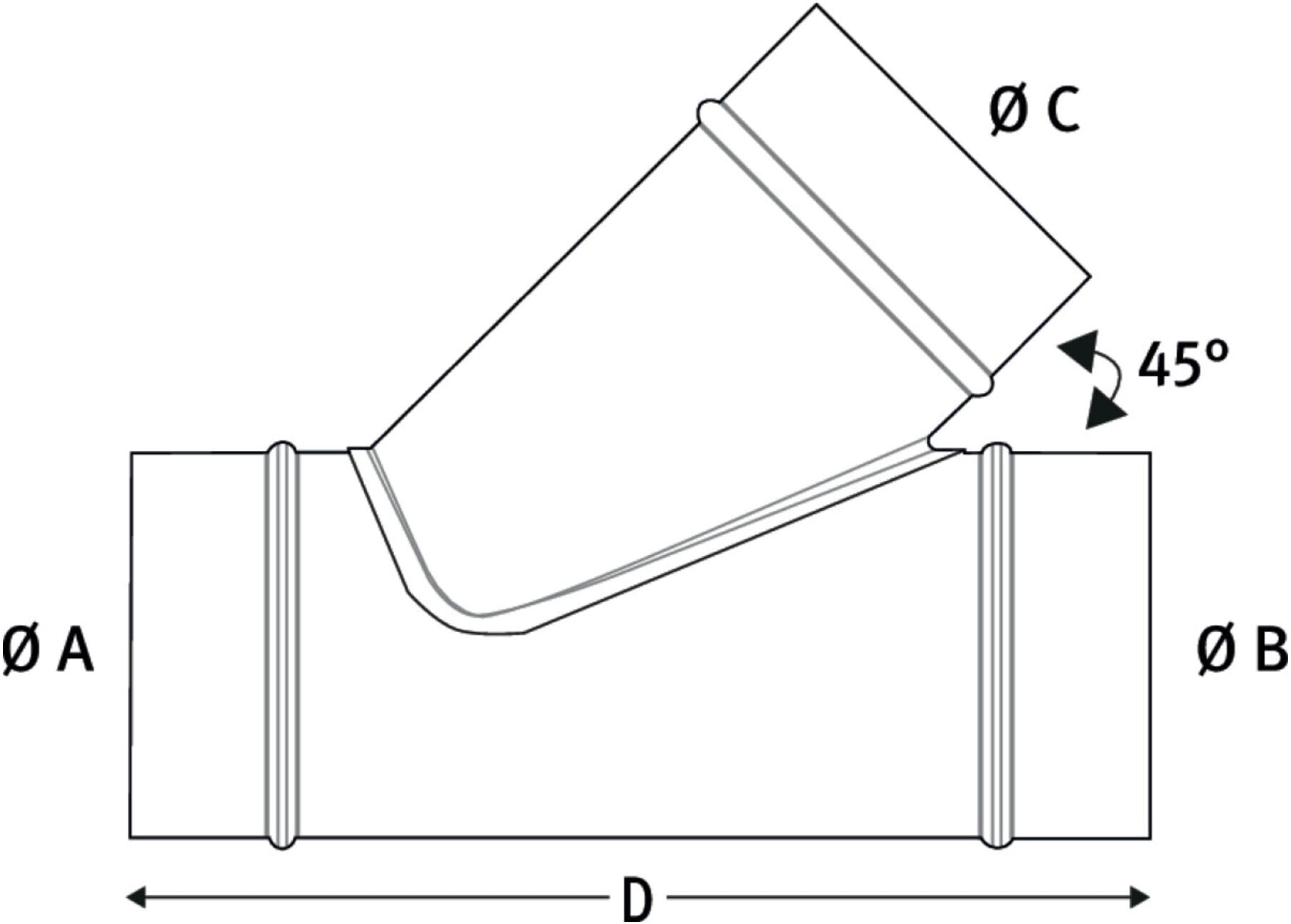 Holzkraft Abzweigstück 45° Ø 200/200/140 ; Holzcraft (5143719)