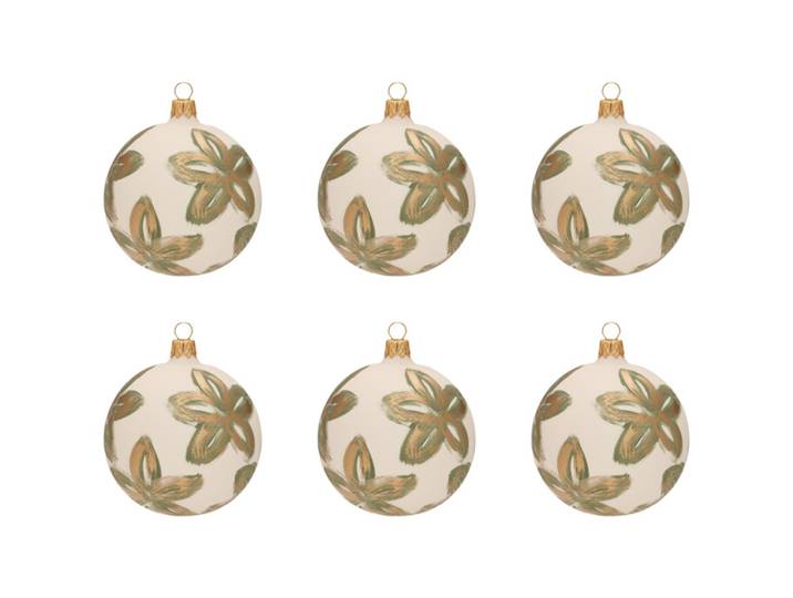 Weihnachtskugel Ellie 6er Set - Farbe: creme - Material: Glas - 949