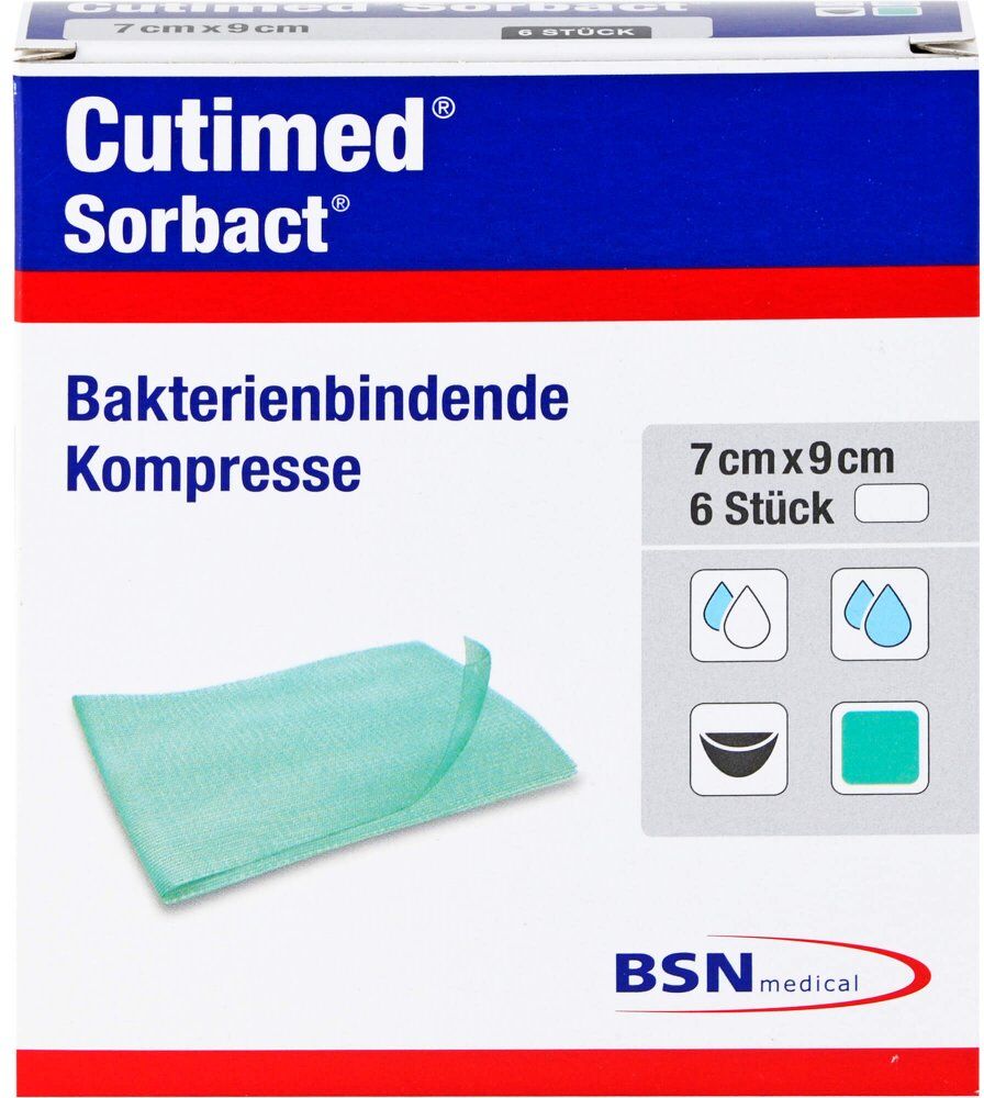 Cutimed Sorbact Kompressen 7x9 cm