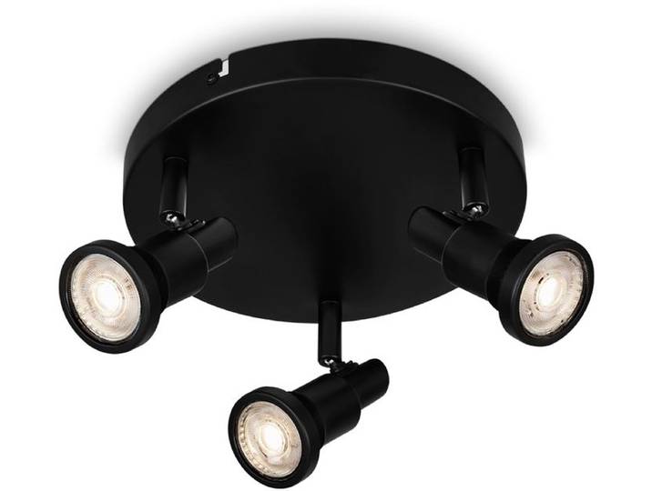 BRILONER LED Badkamerlamp Plafondlamp Spotlight Badkamer IP44 GU10 mat zwart