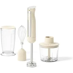 Guzzini Sous Chef Stabmixer mit Zubehör, creme, Stabmixer, Mehrfarbig, Silber