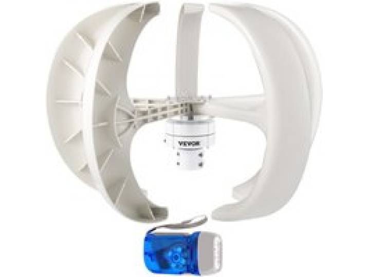 VEVOR Générateur de Vent 600W 12V Générateur Solaire Turbine Générateur Lanterne Portable