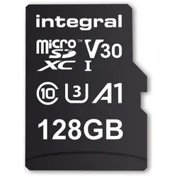 Integral INMSDX128G-100V30 (128 GB, microSDXC, U3, UHS-I), Speicherkarte, Schwarz