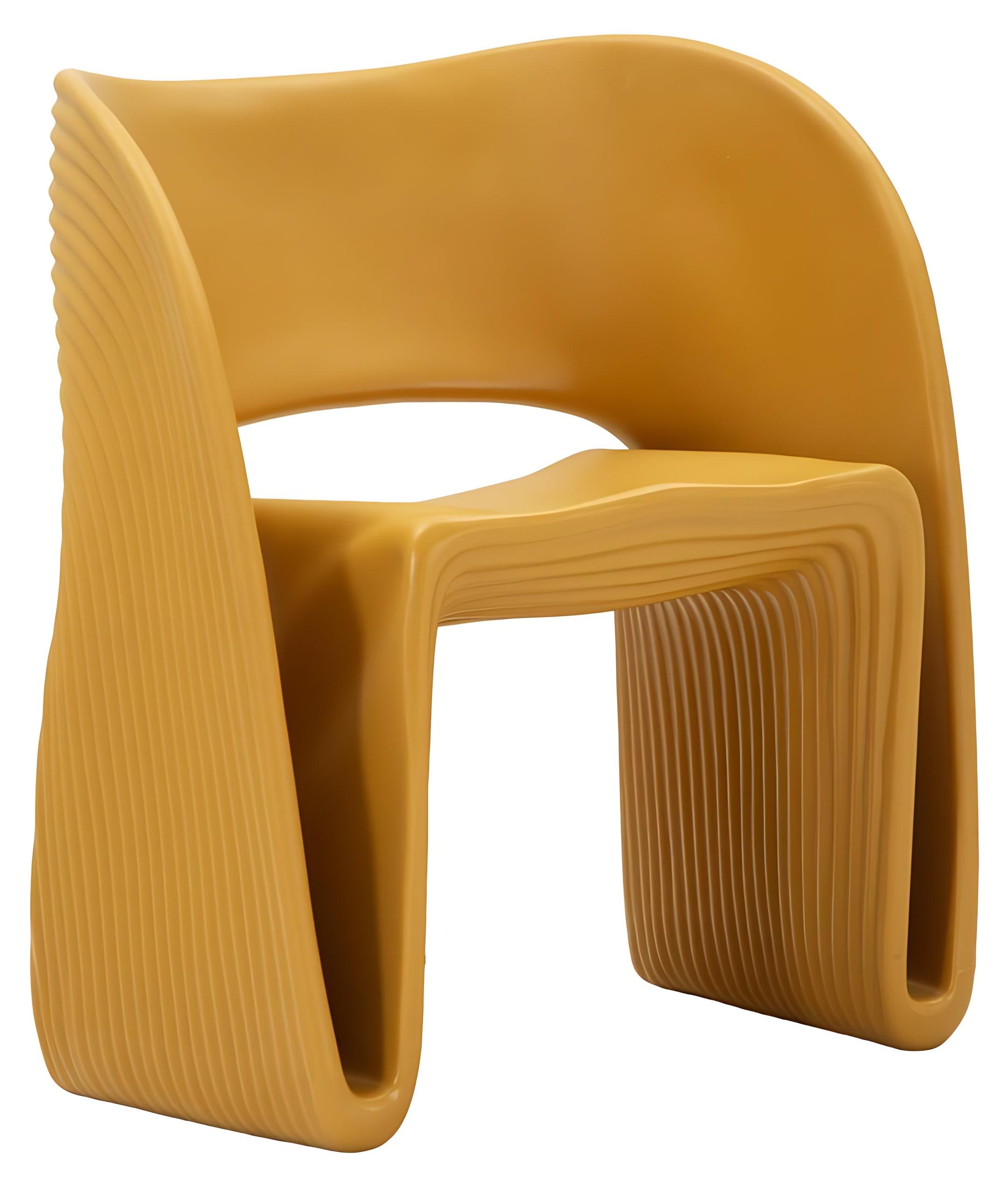 Sessel in Sand-Senf 65x57,5x76 cm aus Polyethylen - Zeitgenössische skulpturale Silhouette - Serie 940