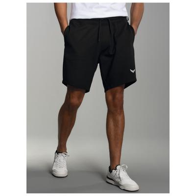 Bermudas TRIGEMA "TRIGEMA Bermuda mit praktischem Kordelzug", Herren, Gr. L, Normalgrößen, schwarz, Sweatware, 70% Baumwolle, 30% Polyester, Hosen Bermudas