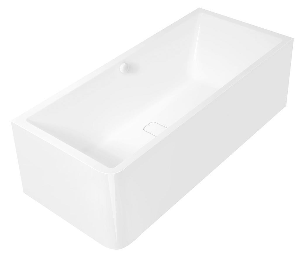 Polysan MARLENE CURVE R MONOLITH Rechteckwanne 175x75x63cm, weiß